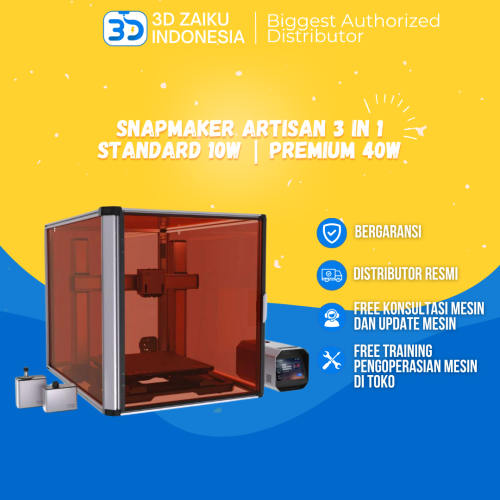 Original Snapmaker Artisan 3 in 1 Large Advanced Dual Extruder 3D Printer CNC Router and Laser Engraver - Standard 10W